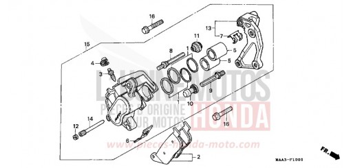 FRONT BRAKE CALIPER (VT1100C) VT1100CS de 1995